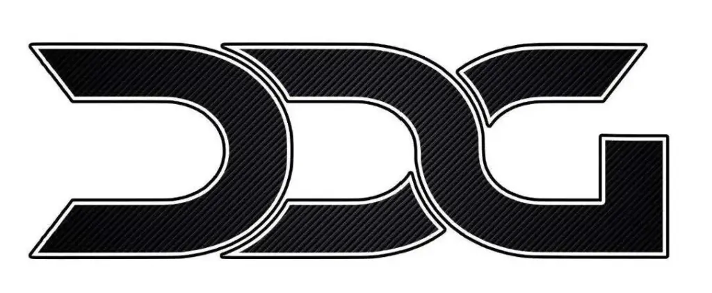 Logo von DDG in schwarz und modern